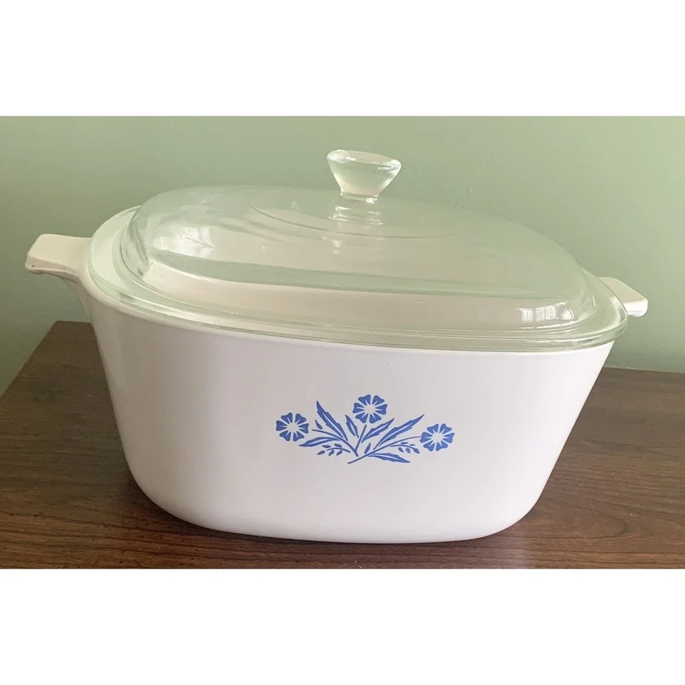 Vintage Corning Ware Blue Cornflower P-2 1/2-B Casserole Dish w/Lid &Baking Dish